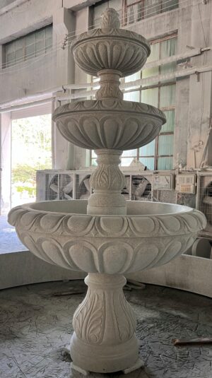 LIght Golden Sesame Granite 3-tier Egg Dart Fountain