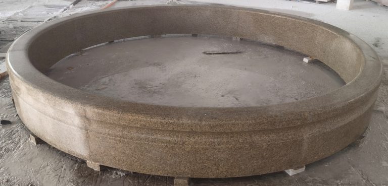 10 ft diameter x 10" tall cypress pool surround in light golden sesame granite