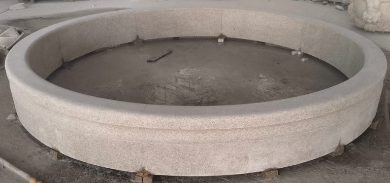 10 ft diameter x 10" tall cypress pool surround in light golden sesame granite