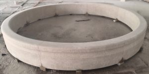 10 ft diameter x 10" tall cypress pool surround in light golden sesame granite