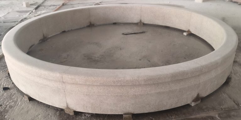 10 ft diameter x 10" tall cypress pool surround in light golden sesame granite