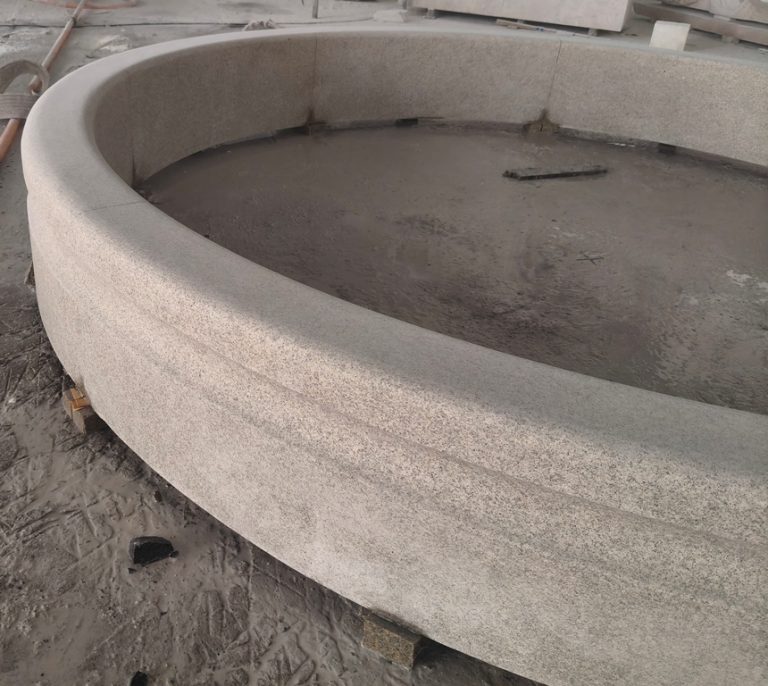 10 ft diameter x 10" tall cypress pool surround in light golden sesame granite