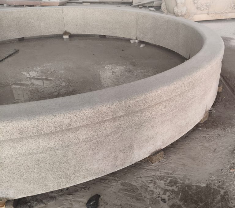 10 ft diameter x 10" tall cypress pool surround in light golden sesame granite