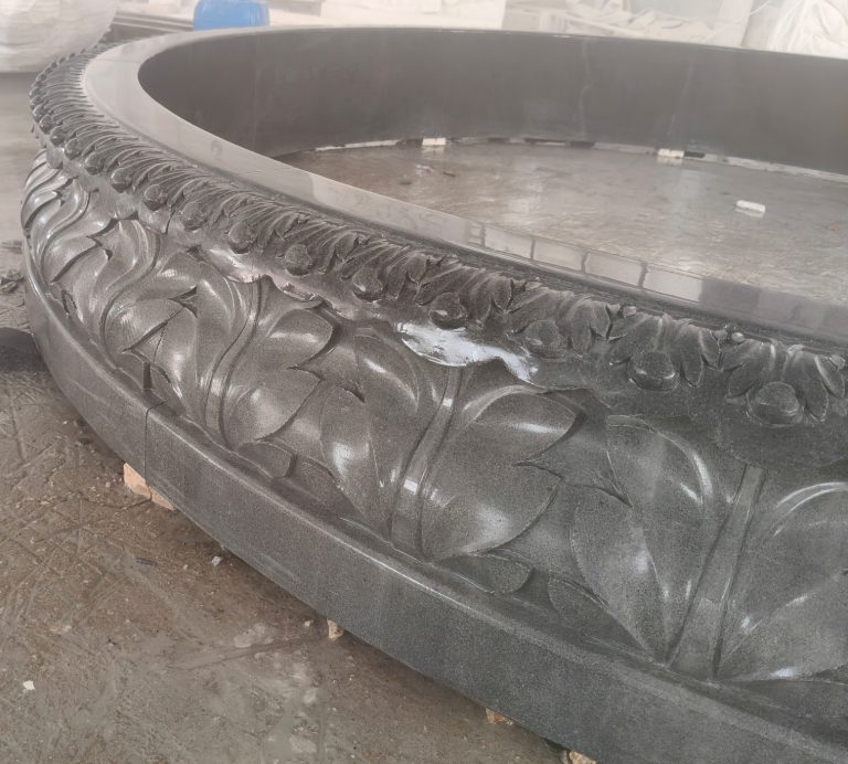 10' diameter x 14" tall Acanthus relief Carved pool surround