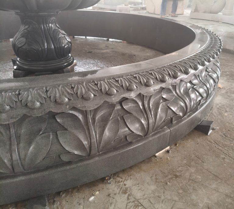 10' diameter x 14" tall Acanthus relief Carved pool surround